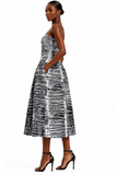 Robe bustier noire et blanc africaine - NAYA