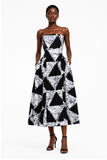 Robe bustier noire et blanc africaine - NAYA