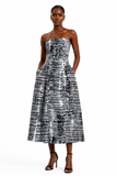 Robe bustier noire et blanc africaine - NAYA
