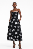 Robe bustier noire et blanc africaine - NAYA