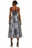 Robe bustier noire et blanc africaine - NAYA