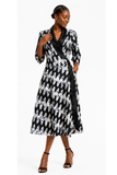 Robe Africaine Chic noir et blanc | Coupe Classique